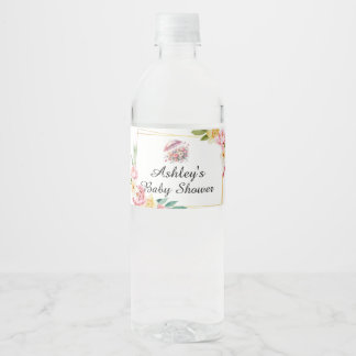 Etiqueta Para Botella De Agua Las duchas de abril traen Baby Shower de las flore