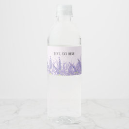 Etiqueta Para Botella De Agua lavanda, elegante, moderno, moderno, floral, viole