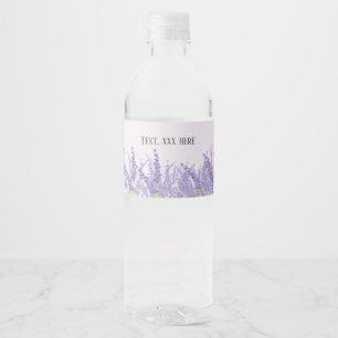 Etiqueta Para Botella De Agua lavanda, elegante, moderno, moderno, floral, viole