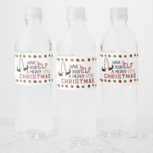 Etiqueta Para Botella De Agua Legales de elfo extravagantes Navidades