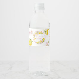 Etiqueta Para Botella De Agua Lemon Floral Pink Birthday