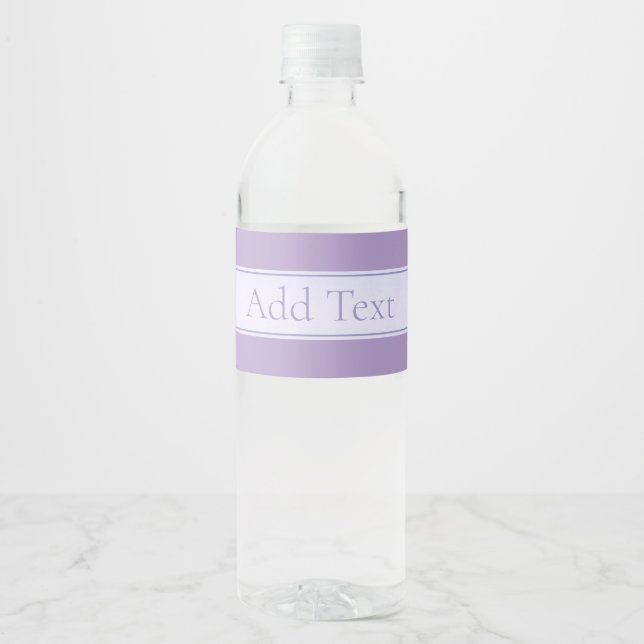Etiqueta Para Botella De Agua Lila Claro Elegante Personalizable (Anverso)
