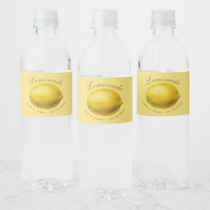 Etiqueta Para Botella De Agua Limonada Amarillo Limón Arco Script Boda