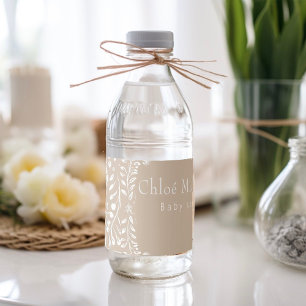 Etiqueta Para Botella De Agua lindo cielto floral lindo ducha bebé