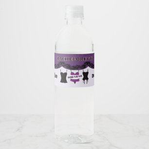 Etiqueta Para Botella De Agua Lingerie púrpura, etiqueta de bebida de la fiesta