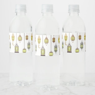 Etiqueta Para Botella De Agua Linterna Ramadán Mubarak Oriental Islam Celebració