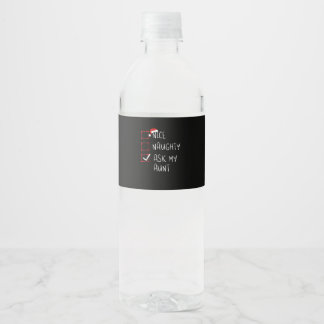 Etiqueta Para Botella De Agua Lista de Navidad Pregúntale a mi Tía Nice Traviesa