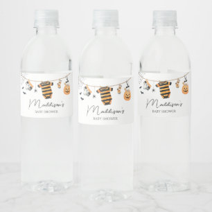 Etiqueta Para Botella De Agua Little Boo Halloween Clothesline Baby Shower