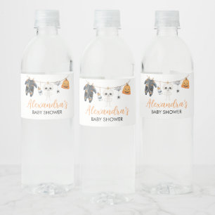Etiqueta Para Botella De Agua Little Boo Halloween Clothesline Baby Shower