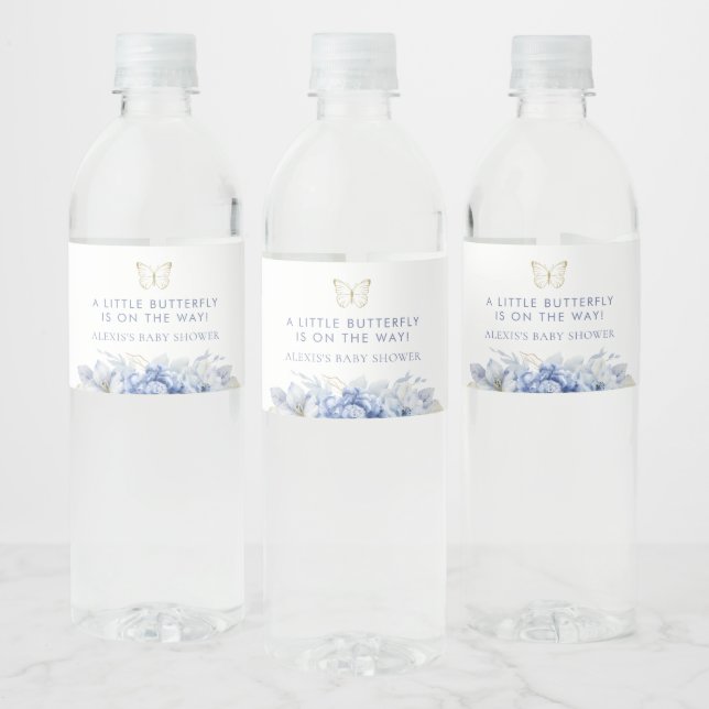 Etiqueta Para Botella De Agua Little Butfly Boy Baby Shower (Botellas)