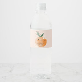 Etiqueta Para Botella De Agua Little Cutie Naranja Citrus Botanus Baby Shower