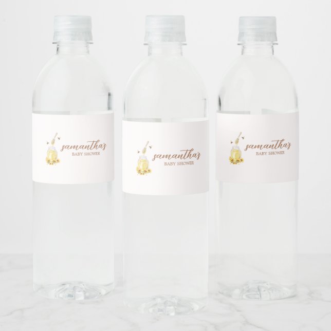 Etiqueta Para Botella De Agua Little Honey Baby Shower (Botellas)