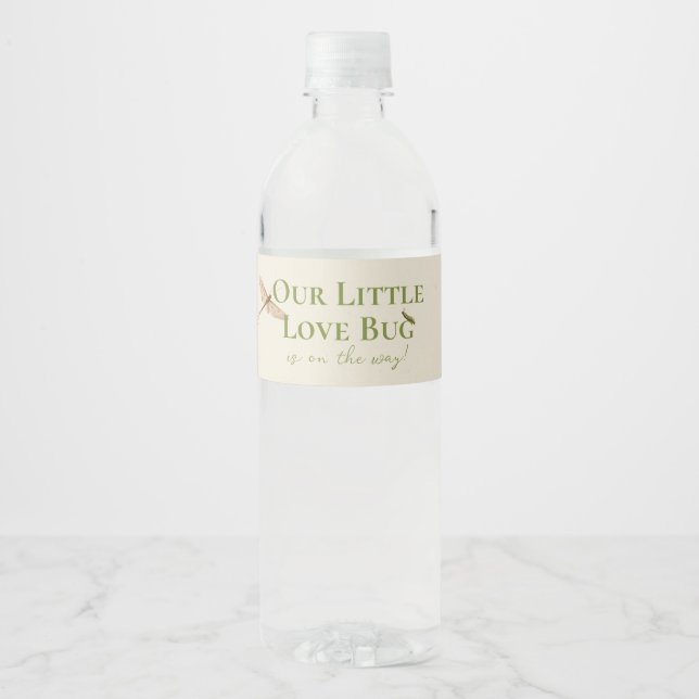 Etiqueta Para Botella De Agua Little Love Bug Baby Shower (Anverso)