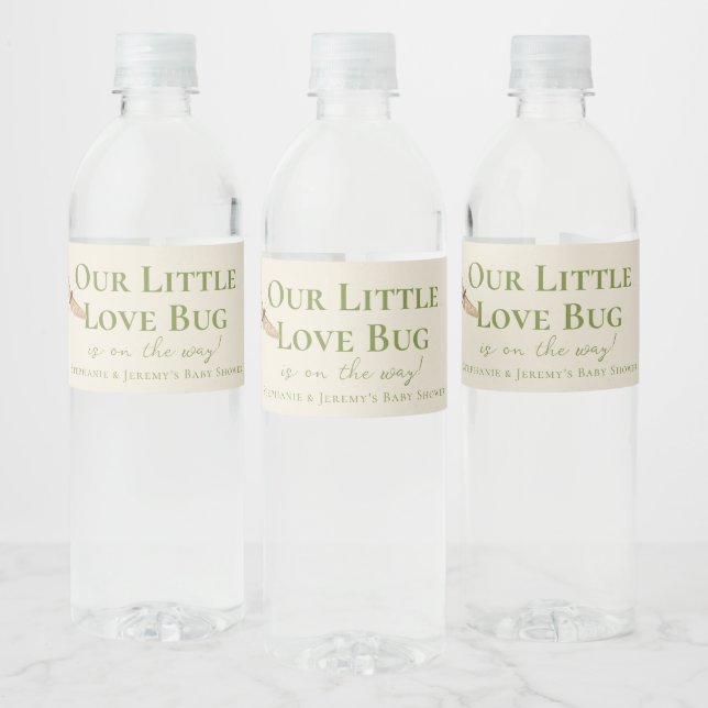 Etiqueta Para Botella De Agua Little Love Bug Baby Shower (Botellas)