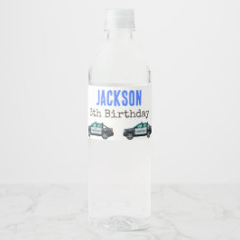 Etiqueta Para Botella De Agua Little Officer Police Birthday | Personalized 