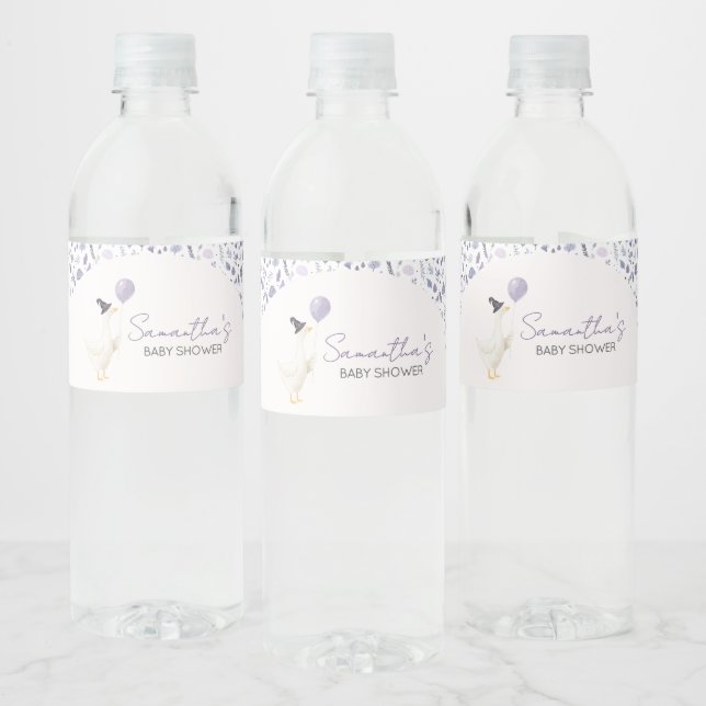 Etiqueta Para Botella De Agua Little Silly Goose Baby Shower (Botellas)