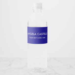 Etiqueta Para Botella De Agua Llanura Minimalista moderna Ultramarine Blue Trend