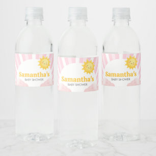 Etiqueta Para Botella De Agua Llega el Sol Baby Shower
