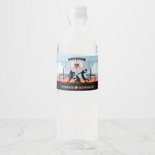 Etiqueta Para Botella De Agua Llévalo Al Baloncesto De La Corte