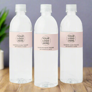 Etiqueta Para Botella De Agua Logo profesional Rubor Pink