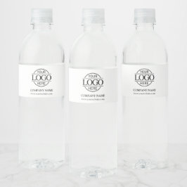 Etiqueta Para Botella De Agua Logotipo comercial de marca moderna Black & White 