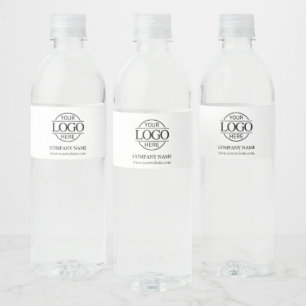 Etiqueta Para Botella De Agua Logotipo comercial de marca moderna Black & White 