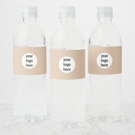 Etiqueta Para Botella De Agua Logotipo de empresa de negocios promocionales beig