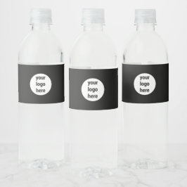 Etiqueta Para Botella De Agua Logotipo de empresa de negocios promocionales negr