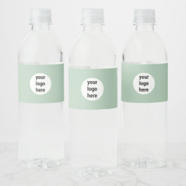 Etiqueta Para Botella De Agua Logotipo de empresa de negocios promocionales verd