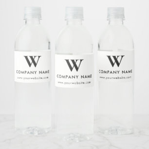 Etiqueta Para Botella De Agua Logotipo de la empresa de promoción mínima Monogra
