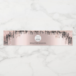 Etiqueta Para Botella De Agua Logotipo de maquillaje de pelo de gafas negras de 