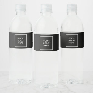Etiqueta Para Botella De Agua Logotipo de negocio Negro Empresa Minimalista