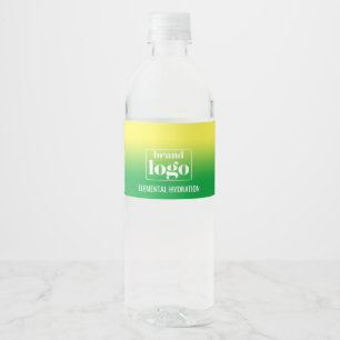 Etiqueta Para Botella De Agua Logotipo Elemental de gradiente amarillo verde min