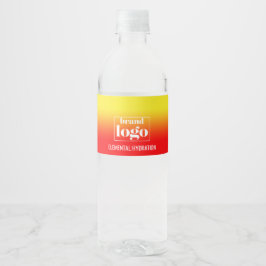 Etiqueta Para Botella De Agua Logotipo Elemental de Gradiente Rojo Amarillo Mini