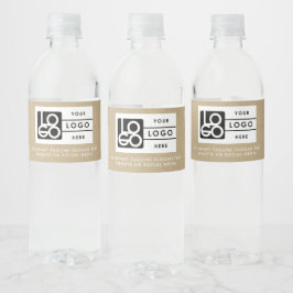 Etiqueta Para Botella De Agua Logotipo Empresa Corporativa Compañía Minimalista 