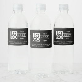 Etiqueta Para Botella De Agua Logotipo Empresa Corporativa Compañía Minimalista 