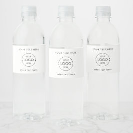 Etiqueta Para Botella De Agua Logotipo mínimo promocional de la empresa cliente