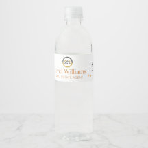 Logotipo personalizado blanco y dorado de bienes r