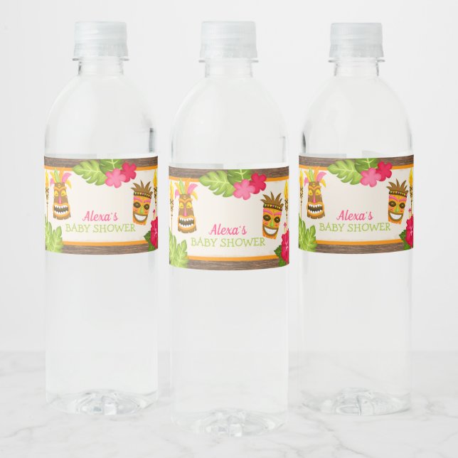Etiqueta Para Botella De Agua Luau Baby Shower (Botellas)