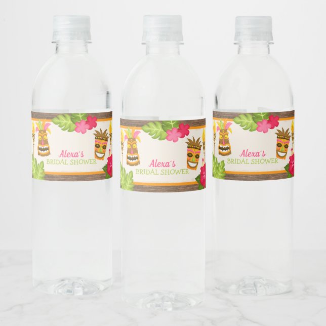 Etiqueta Para Botella De Agua Luau Bridal Shower (Botellas)