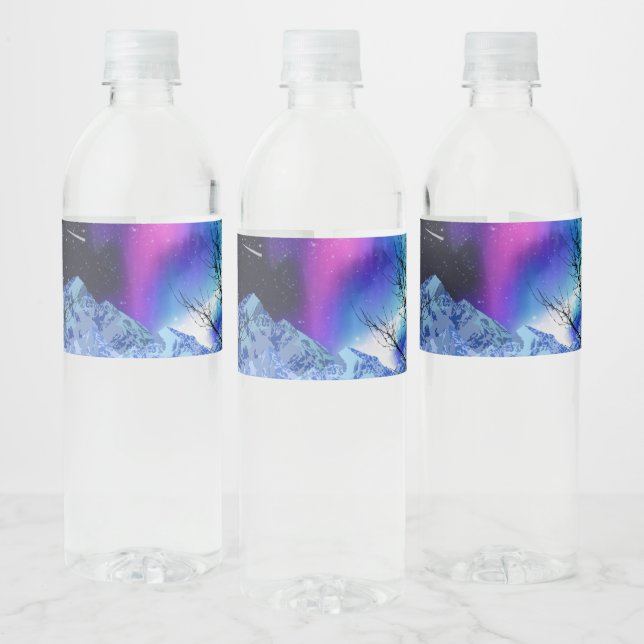 Etiqueta Para Botella De Agua Luces de invierno (Botellas)