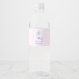Etiqueta Para Botella De Agua Magnífico Unicornio Baby Shower Pink