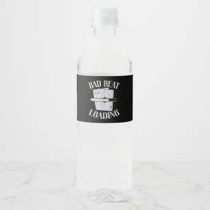 Etiqueta Para Botella De Agua Mala paliza cargar Texas Holdem Casino Funny Poker