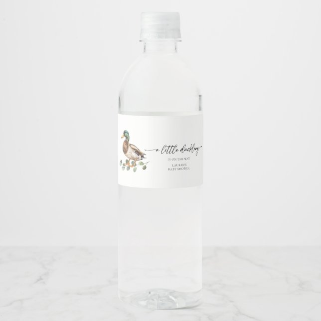 Etiqueta Para Botella De Agua Mallard Duck Baby Shower (Anverso)