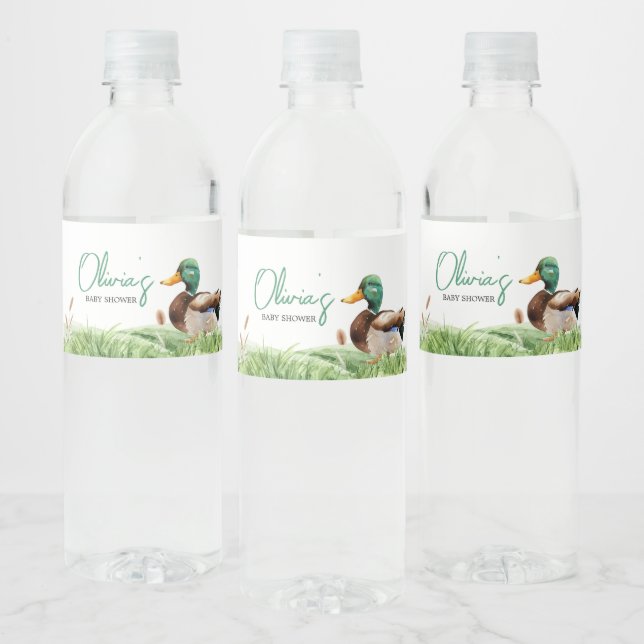 Etiqueta Para Botella De Agua Mallard Duck Baby Shower (Botellas)