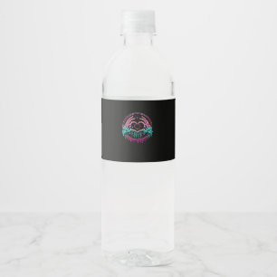 Etiqueta Para Botella De Agua Mano de esqueleto del Rótulo del corazón - Espécim