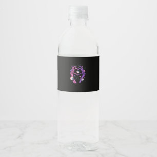 Etiqueta Para Botella De Agua Manos del esqueleto del corazón - Gótico Pastel de