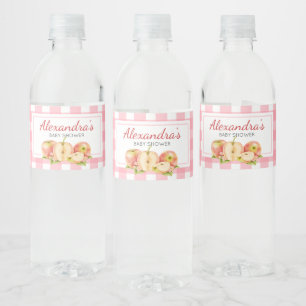 Etiqueta Para Botella De Agua Manzana de Nuestro Ojo Baby Shower Gingham