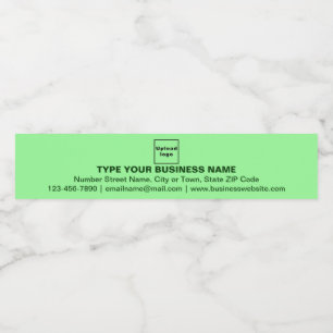 Etiqueta Para Botella De Agua Marca comercial sobre delgado verde claro