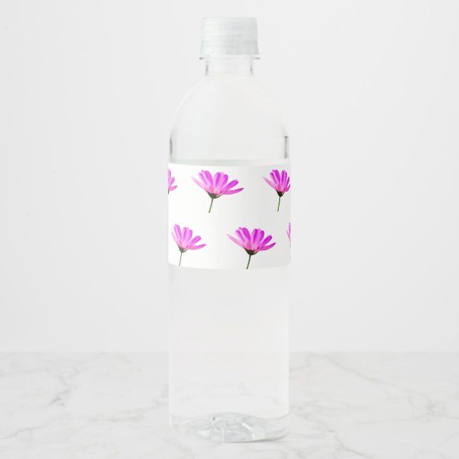 Etiqueta Para Botella De Agua Margarita Rosa (Anverso)